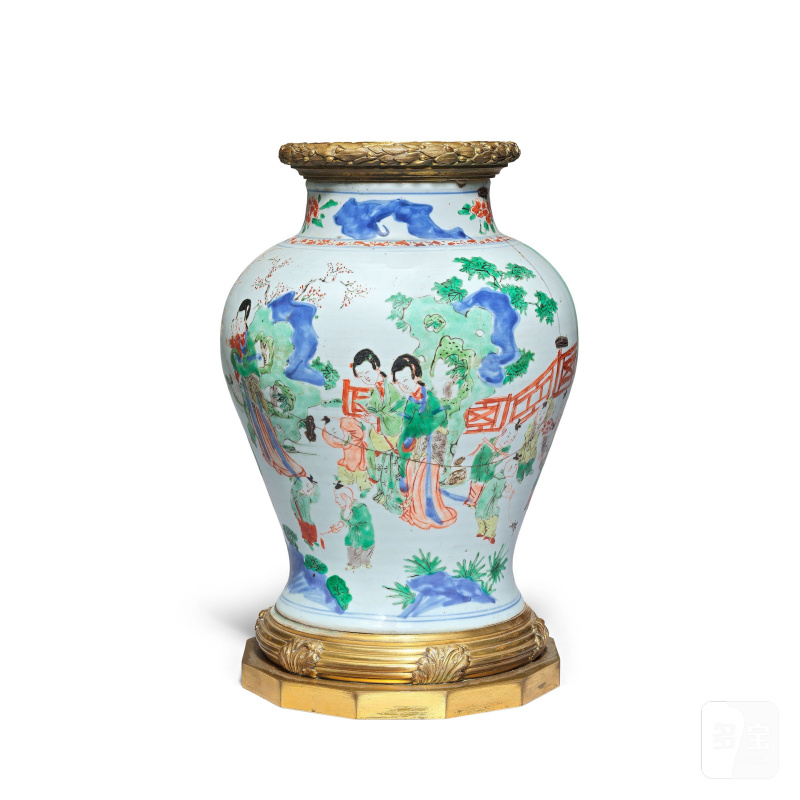 清順治 五彩仕女童子圖罐 | A WUCAI 'LADIES AND BOYS' JAR - 图4